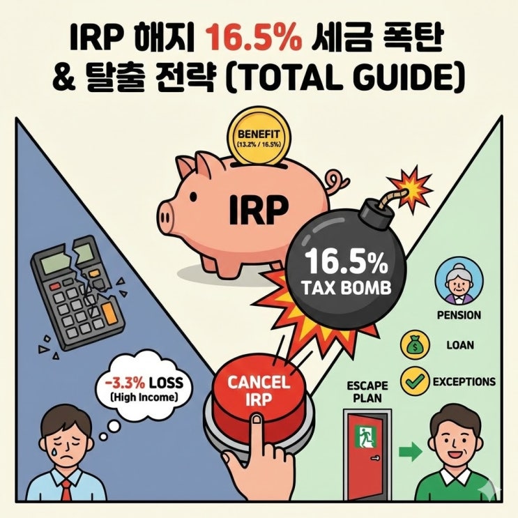  IRP 중도 해지 세금 폭탄? 내 환급금 뱉어내는 16.5% 계산 공식 완벽 정리 (2026 최신)