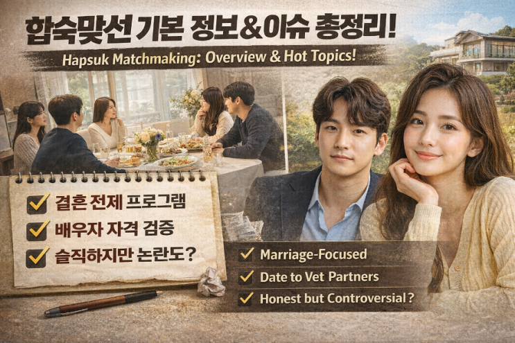  합숙맞선 기본 정보와 이슈 총정리 포스팅
