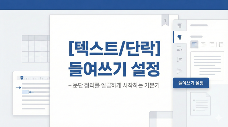  [워드 텍스트/단락] 들여쓰기 설정 – 문단 정리를 깔끔하게 시작하는 기본기