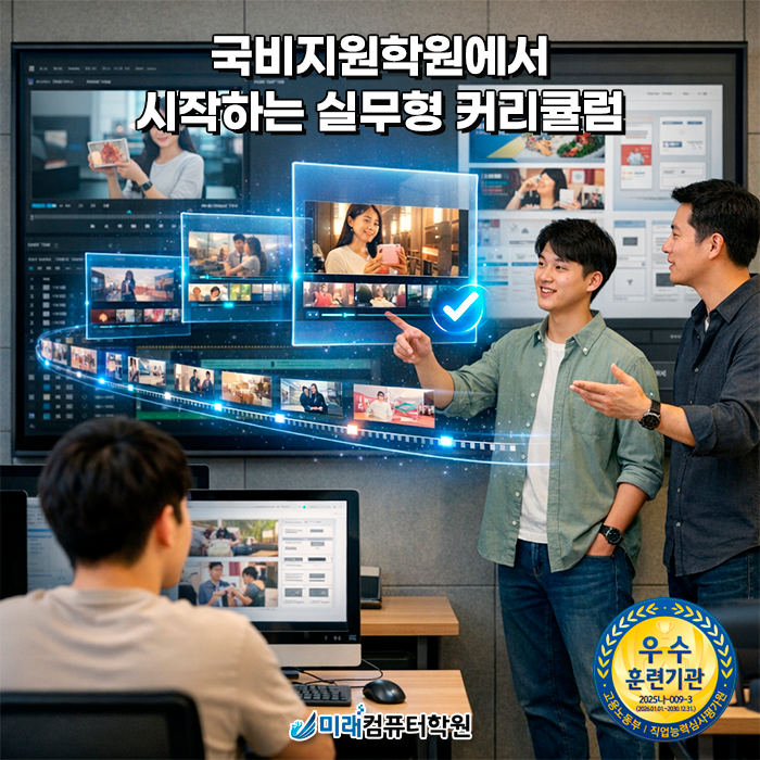  내일배움카드를 통한 부산AI영상편집학원, 문화관광 디지털광고·콘텐츠 제작 전문가 과정