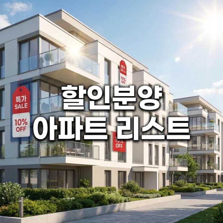  할인분양 아파트 리스트 1억 할인에 벤츠까지? '줍줍' 기회인가, 함정인가 (준공 후 미분양)