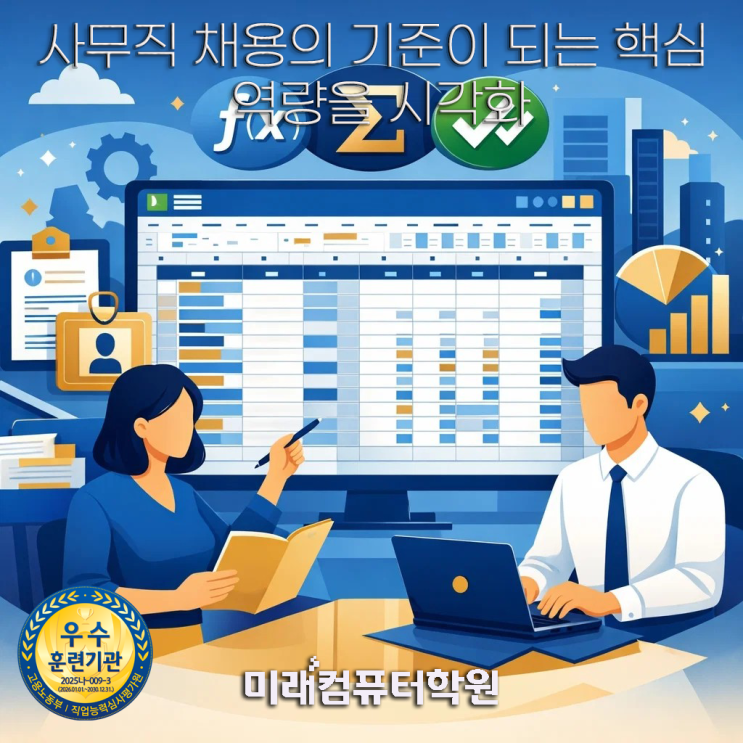  부산내일배움카드교육-“엑셀로 취업이 된다?” 컴퓨터활용능력 1급 국비과정｜엑셀·엑세스 실무부터 사무직 취업까지