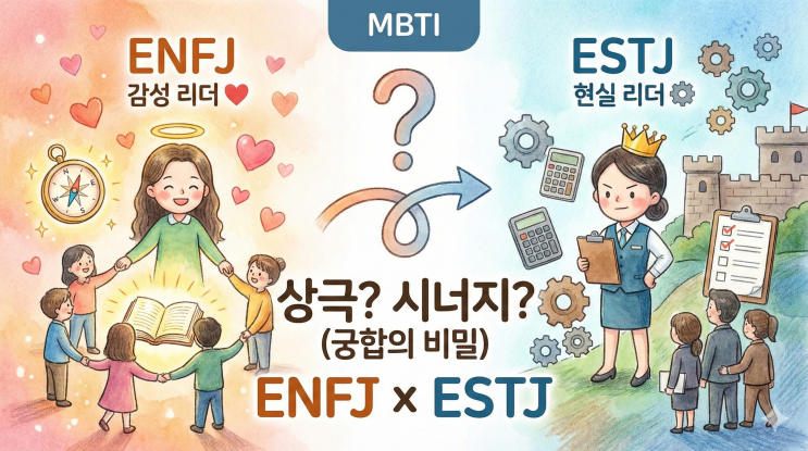  MBTI ENFJ x ESTJ 궁합 – 감성 리더와 현실 리더의 상극인가, 시너지인가?