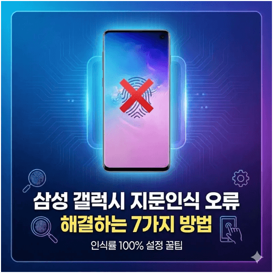 갤럭시 지문인식 오류 해결 방법, 인식률 100%로 높이는 설정 꿀팁, 인식률 100%로 높이는 설정 ....