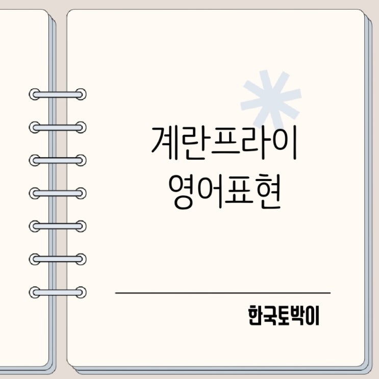  계란프라이 익힘 영어표현 써니사이드업 완숙 반숙 주문법