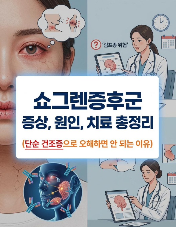 쇼그렌증후군 증상·원인·치료 총정리단순 건조증으로 오해하면 안 되는 이유