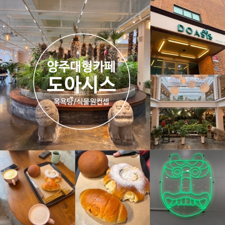  양주 대형카페 베이커리카페 도아시스목욕탕을 개조해 만든 식물원 컨셉 이색카페 분위기 좋은데요! (+ 메뉴, 맛, 분위기, 주차, 이벤트 정보 등)