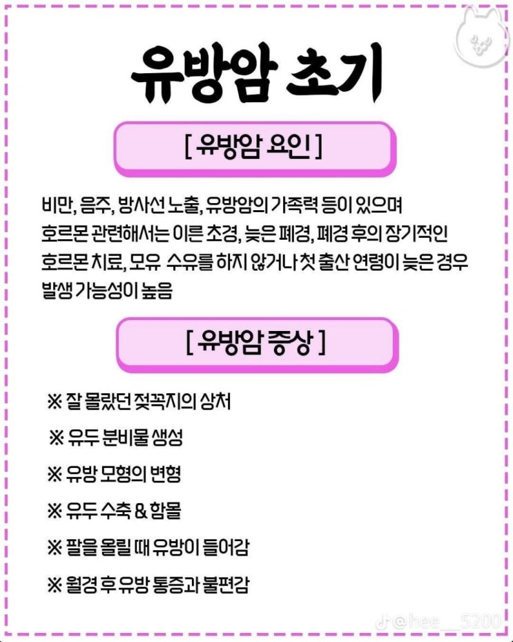  각종 "암" 초기증상 설명 모음