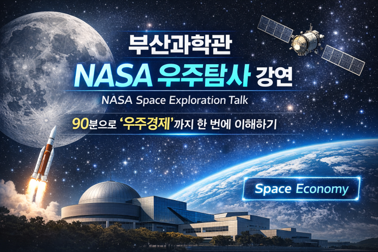  부산과학관 NASA 우주탐사 강연 내용 분석: 90분으로 ‘우주경제’까지 한 번에 이해하기
