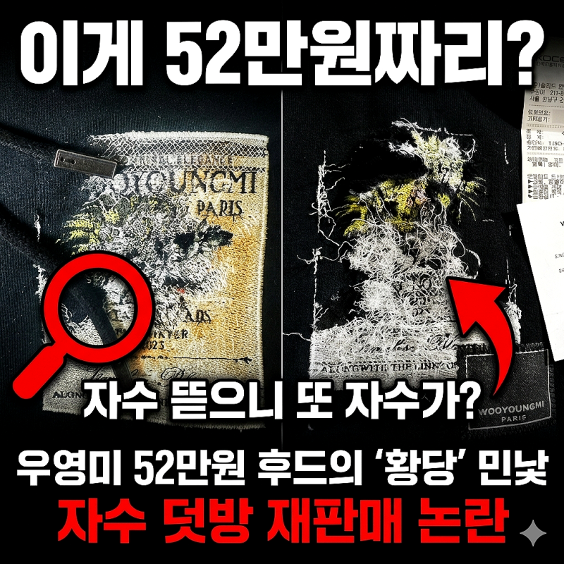 "믿고 샀는데 재고 처리?" 우영미 자수 논란… 50만원대 티셔츠의 민낯