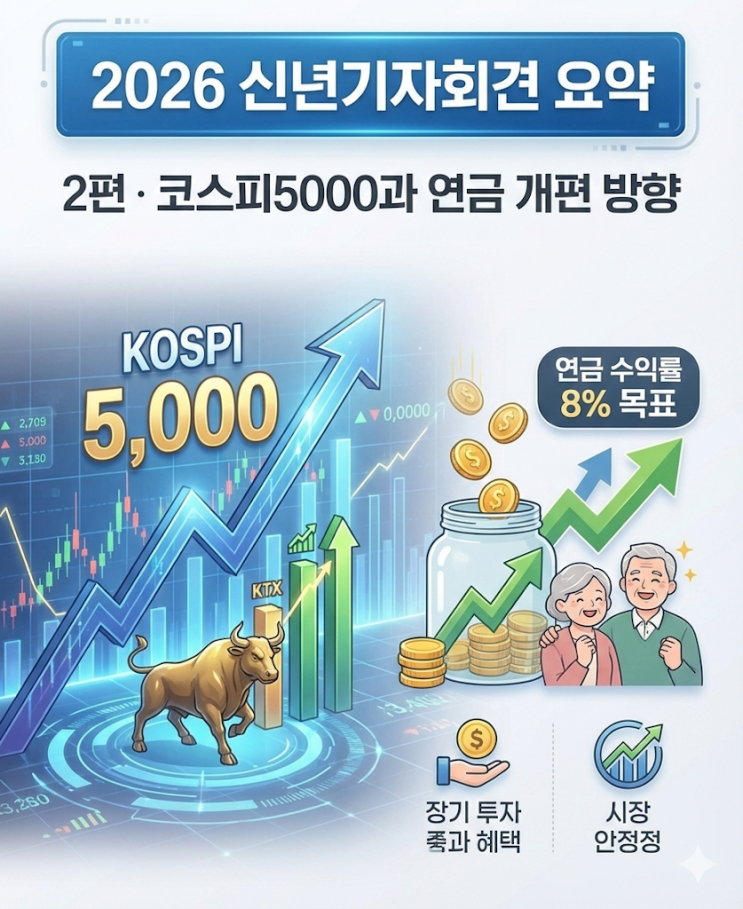  [신년기자회견 요약 2편] "내 주식, 내 연금 진짜 오를까?" 코스피 5,000과 퇴직연금