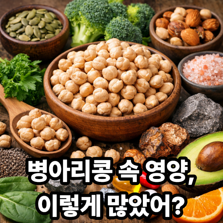   병아리콩에 들어 있는 미네랄과 비타민 종류｜영양 밀도 높은 이유 한눈 정리