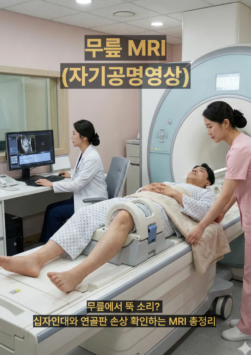 무릎 MRI (자기공명영상) _ 무릎에서 뚝 소리? 십자인대와 연골판 손상 확인하는 MRI 총정리