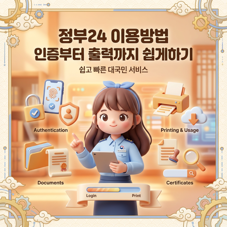  정부24 이용방법 인증부터 출력까지