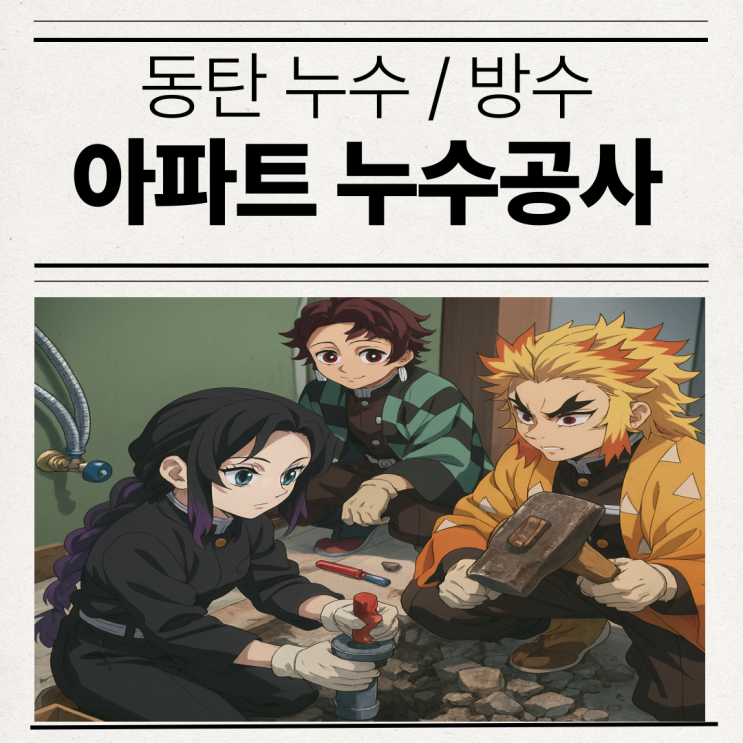  동탄 아파트누수 능동 난방배관 물샘 아랫집 피해 보험처리 방법