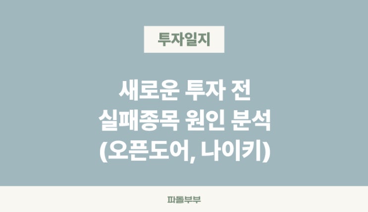  새로운 투자 진입 전, 주식투자에 실패한 종목 기업 이유 원인 정리(나이키, 오픈도어)