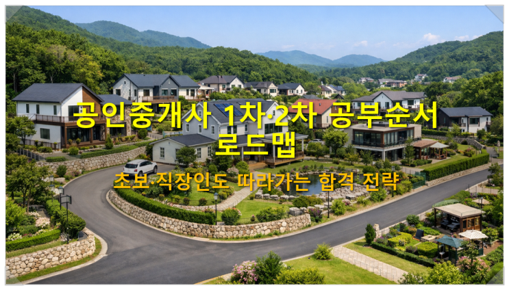  공인중개사 1차·2차 공부순서 로드맵/초보, 직장인도 따라가는 합격 전략