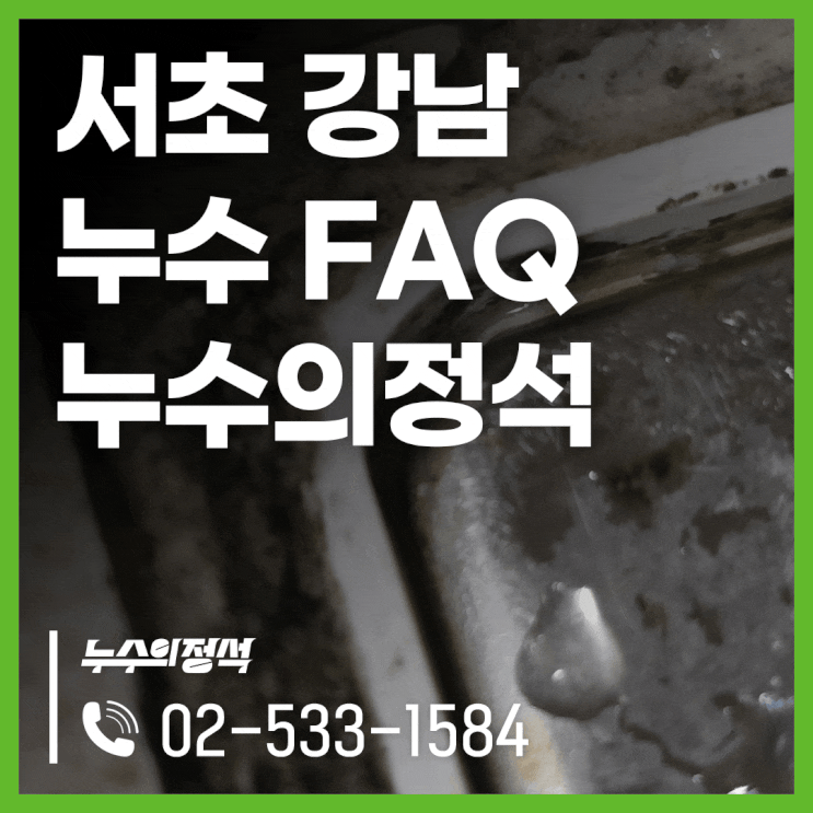  [누수의정석] 서초·강남 누수 FAQ, 아파트 빌라 단독주택 누수 원인 및 해결 누수업체