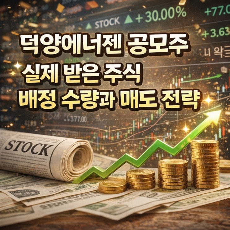  덕양에너젠 공모주 실제 받은 주식 배정 수량과 매도 전략
