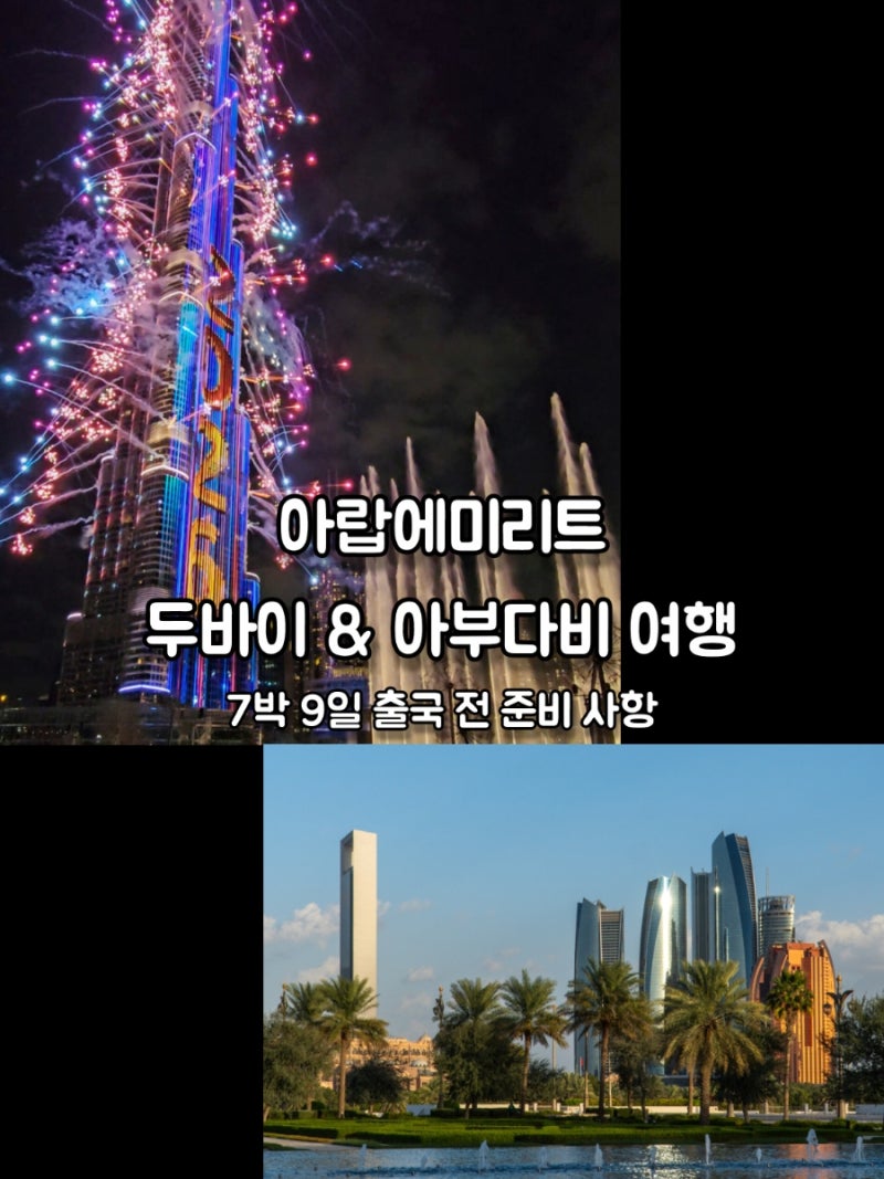 아랍에미리트 여행 (두바이 & 아부다비) - 7박 9일 출국 전 준비 사항