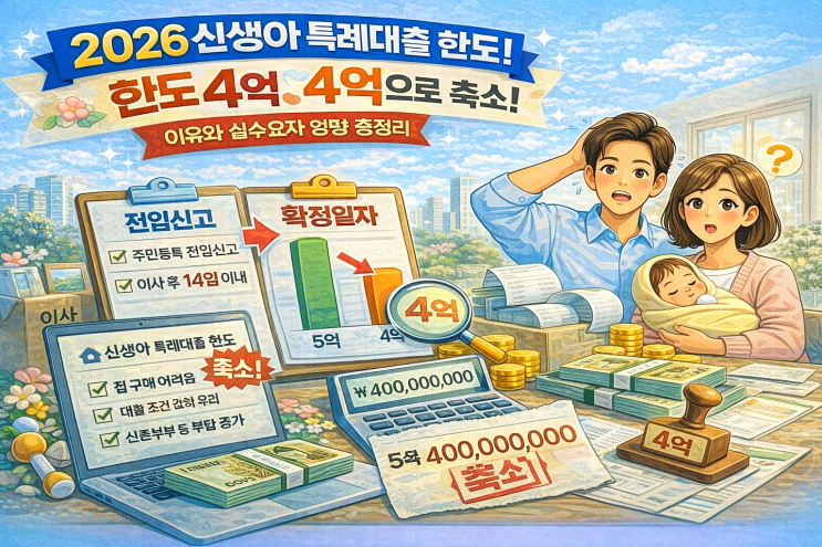“2026 신생아 특례대출 한도 4억으로 축소! 이유와 실수요자 영향 총정리”