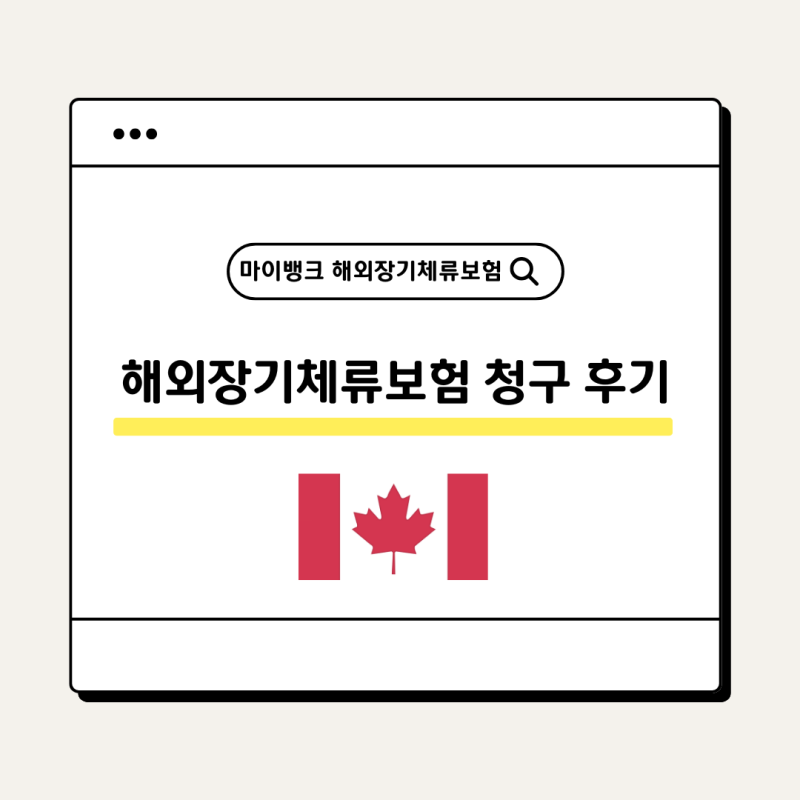 마이뱅크 해외장기체류보험 청구 후기 + 치과치료 범위