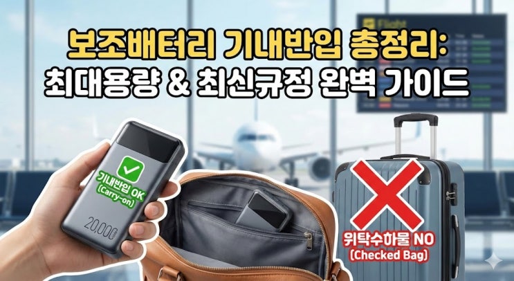  보조배터리 기내반입 규칙 총정리: 최대용량, 포장방법, 취급요령 (최신판)