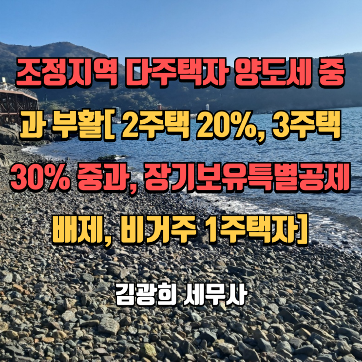  조정지역 다주택자 양도세 중과 부활[ 2주택 20%, 3주택 30% 중과, 장기보유특별공제 배제, 비거주 1주택자]