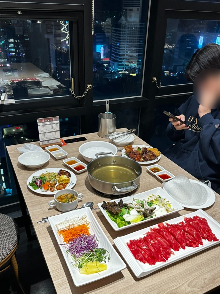  홍대 샤브샤브 마루샤브스카이 가성비 뷔페, 야경 맛집 (주차)