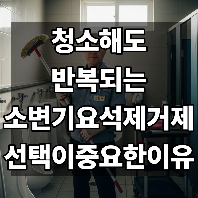 청소해도 반복되는 소변기 요석 제거제 선택이 중요한 이유