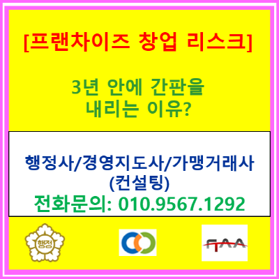  왜 70%의 사장님은 3년 안에 간판을 내릴까? 프랜차이즈 창업 리스크 관리의 핵심(프랜차이즈 가맹점 운영을 고려하시는 예비 가맹점주분들 필독!!)