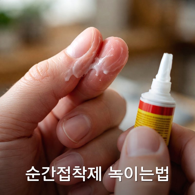 순간접착제 손에 묻었을때 지우는법 (아세톤 없이 녹이기)