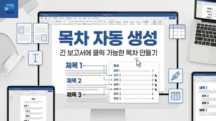  [Word 목차/참조] 목차 자동 생성 - 긴 보고서에 클릭 가능한 목차 만들기