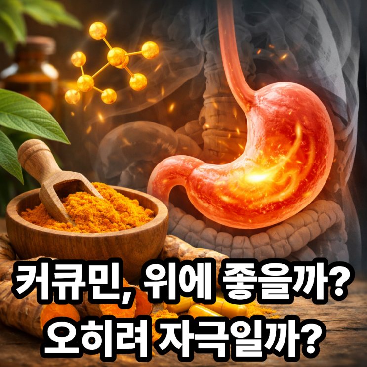  커큐민이 위 건강에 미치는 영향｜속 쓰림 완화부터 위염 관리까지