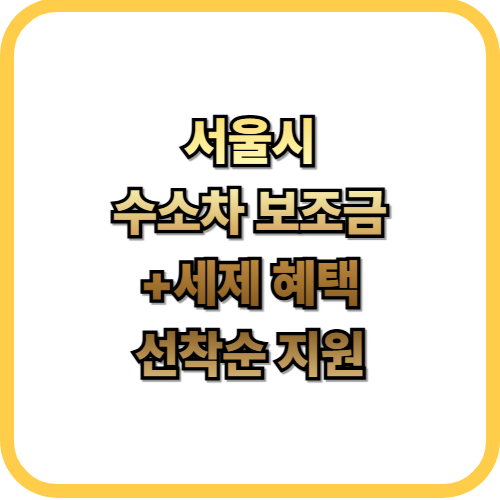  서울시 수소차 290대 보조금 지원 취득세 감면(선착순)