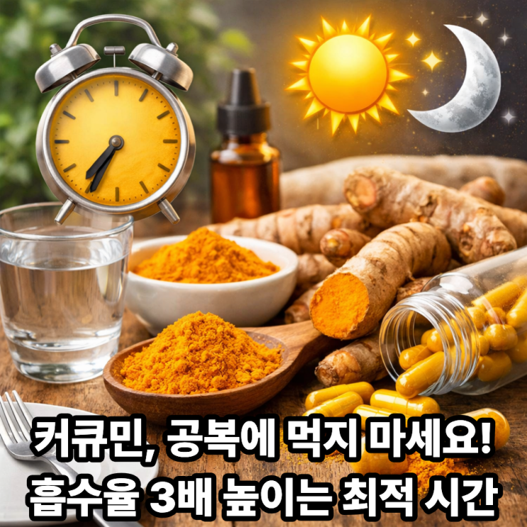  커큐민 섭취 시간 언제 먹는 게 좋을까?｜흡수율 높이는 최적 타이밍 총정리