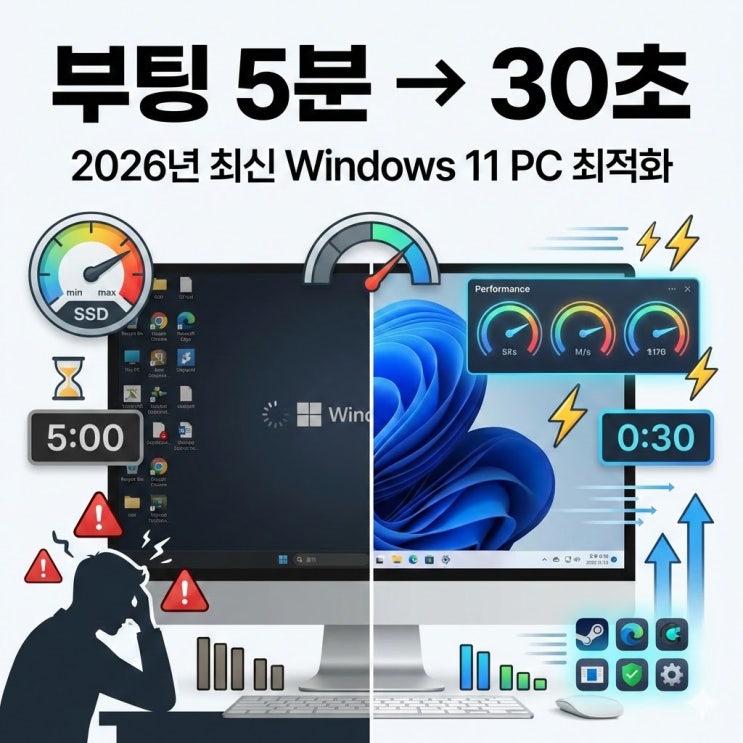  2026년 최신 Windows 11 PC 최적화 7가지｜부팅 5분→30초 실화