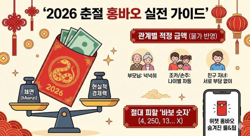홍바오, 얼마면 될까? 중국 춘절 체면 살리는 금액