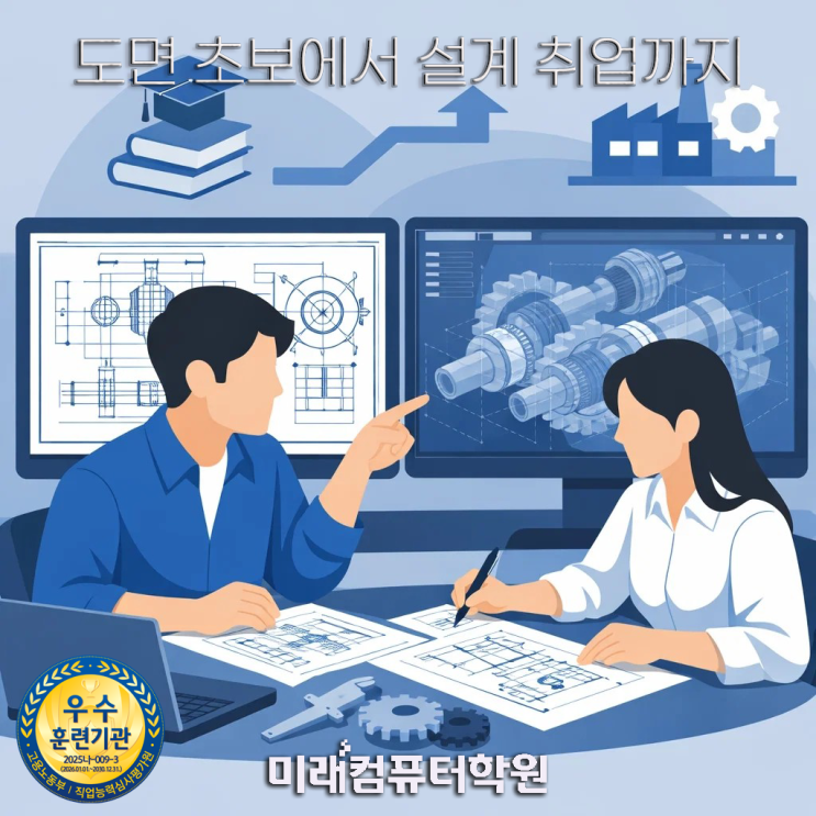 부산국비지원교육- 기계설계 과정의 정답｜AutoCAD·Inventor·CATIA·Fusion 3D프린터 출력 한 번에