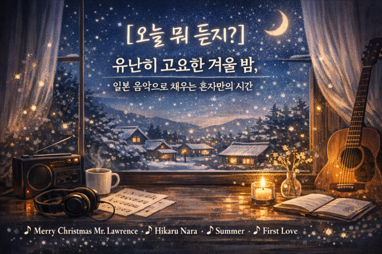  [오늘 뭐 듣지?]1/23(금) 고요가 길어지는 겨울 밤, 일본 음악으로 정리하는 혼자만의 시간(말이 필요 없는 밤의 플레이리스트 | 올백닷컴)