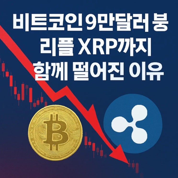  비트코인 9만 달러 붕괴, 리플 XRP까지 함께 떨어진 이유