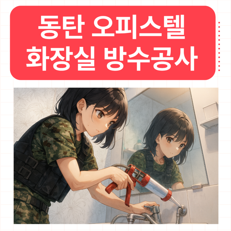 동탄 화장실 방수공사  능동 오피스텔 천장배관 물샘 해결 실제 사례
