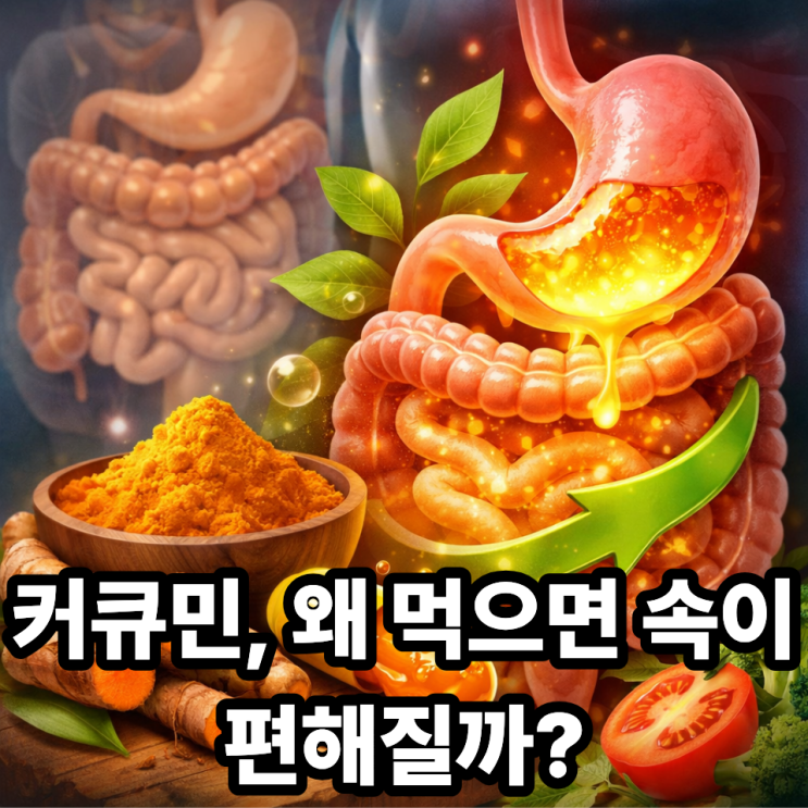  커큐민이 소화 기능 개선에 도움 되는 이유｜더부룩함이 줄어드는 원리