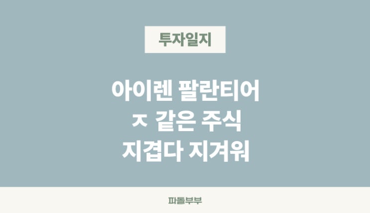  아이렌 IREN 팔란티어 PLTR 주가 횡보, 지루한 시간을 버티는 방법