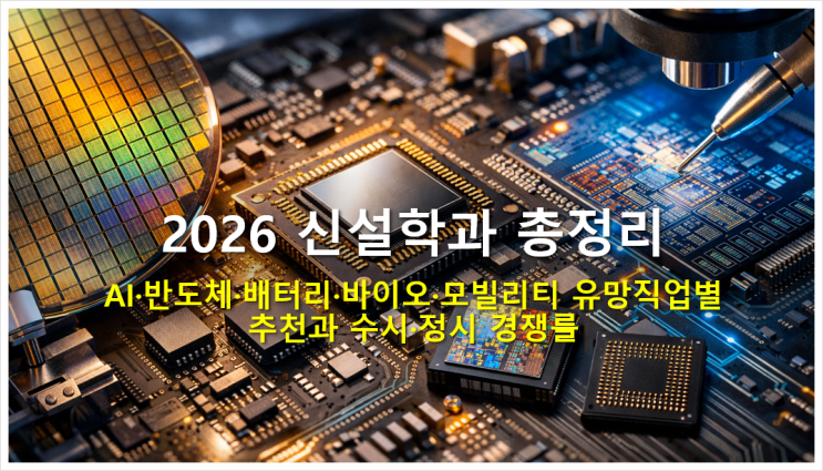  2026 신설학과 총정리 AI·반도체·배터리·바이오·모빌리티 유망직업별 추천과 수시·정시 경쟁률