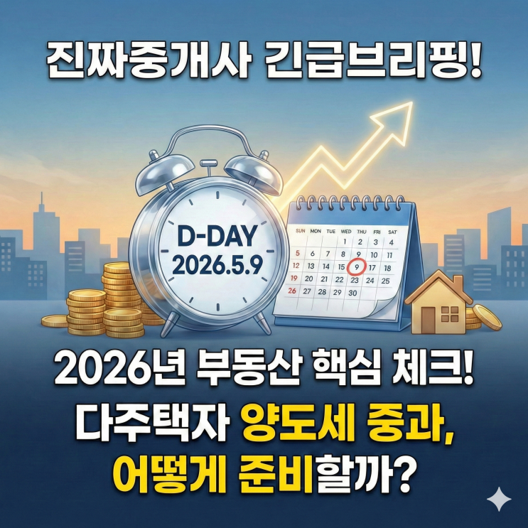  다주택자 세금 비상! 5월 양도세 중과 유예 종료 확정?