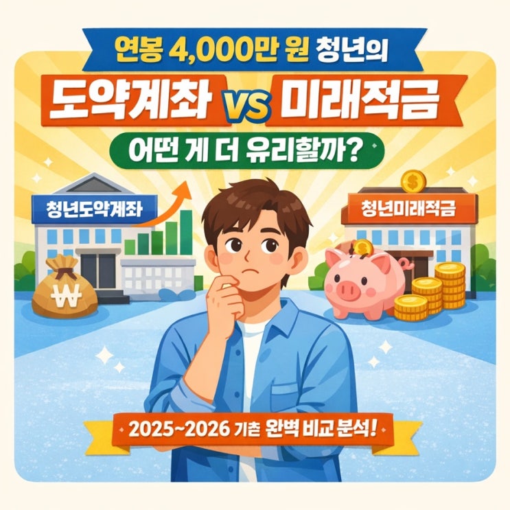   연봉 4,000만 원 청년, 청년도약계좌 vs 청년미래적금 비교 분석 (2025~2026 기준)