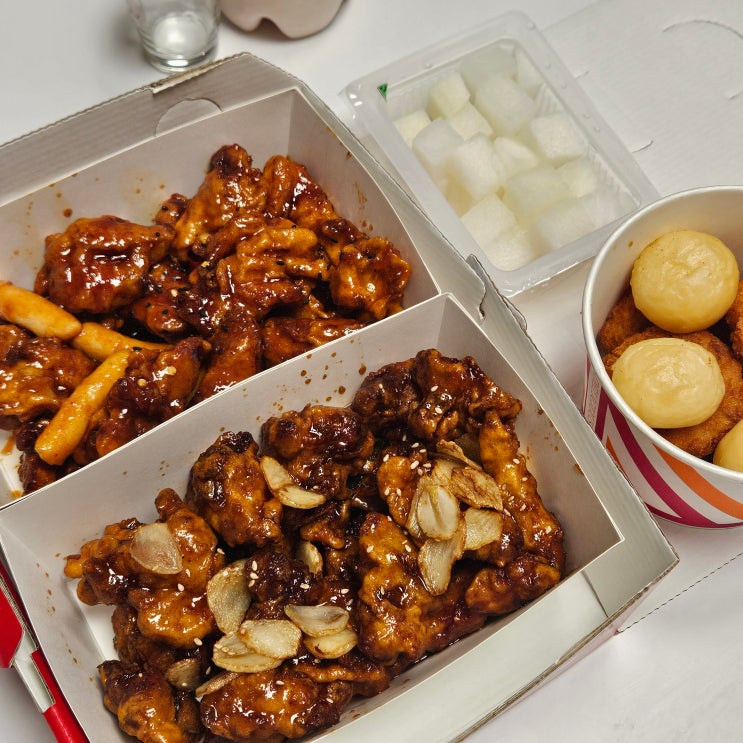  포항 오천 문덕 포장 배달맛집 육퇴 야식 추천 '으뜸닭강정'