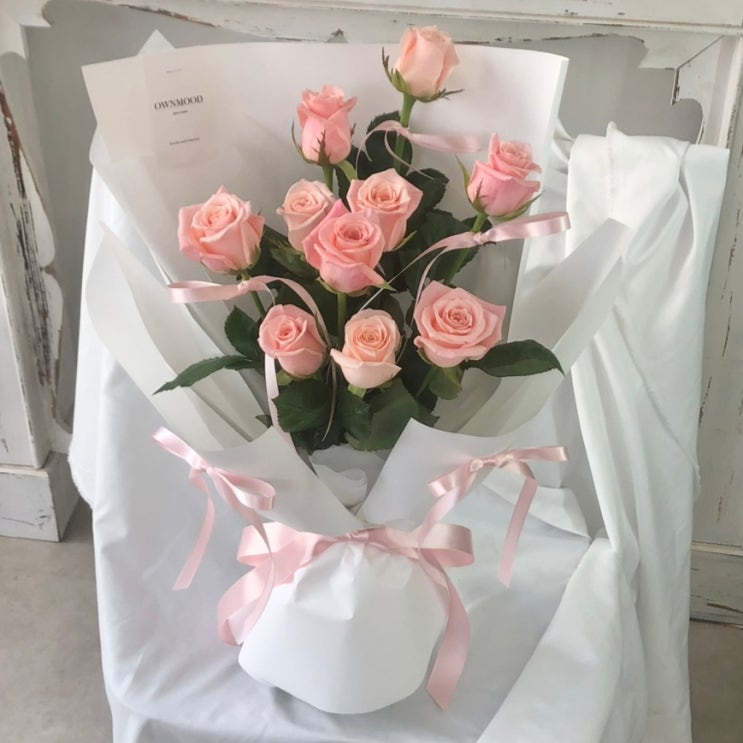  수원꽃집 리본온리로즈꽃다발 (수원기념일꽃다발, 수원발레코어꽃다발, 수원온리로즈, 온무드플라워스튜디오)