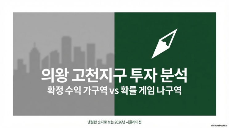  고천 나구역 분양가 9억 확정의 의미: 이제 '안전마진'은 가구역 입주권으로 이동했다